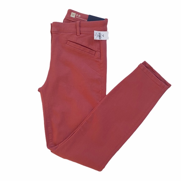 Gap Skinny Crop Midrise Stretch Salmon Pants Size 6 - Picture 1 of 5